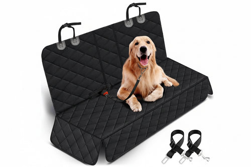 Dog Car Seat Cover, Back Seat Cover for Dogs Pet Car Seat Protector Waterproof Bench Car Seat Cover, Non-Slip Reat Seat Cover Fits Middle Armrest for Most Cars Trucks Suvs - Black