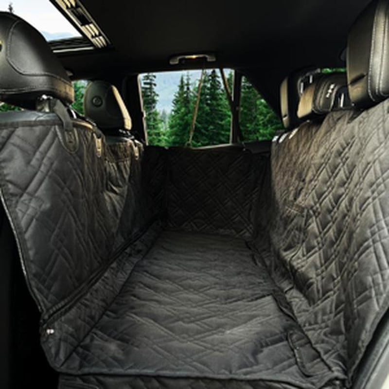 Bulldogology Dog Car Seat Cover with Mesh & Zippers Waterproof Heavy Duty Dog Hammock Backseat Protector from Dog Hair, Muddy Paws, Scratches - Pet Car Seat Cover for Cars Trucks Suvs (Large, Black)